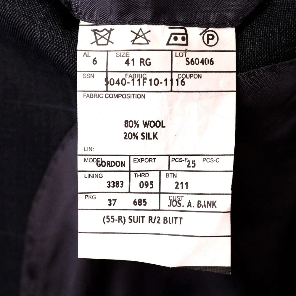 Jos A Bank Sport Coat Mens 41R Wool Silk Blue Gray Jacket Blazer Signature